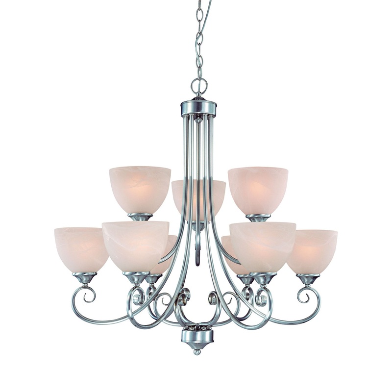 Craftmade 25329-SN Raleigh Nine Light Chandelier Satin Nickel (Discontinued)