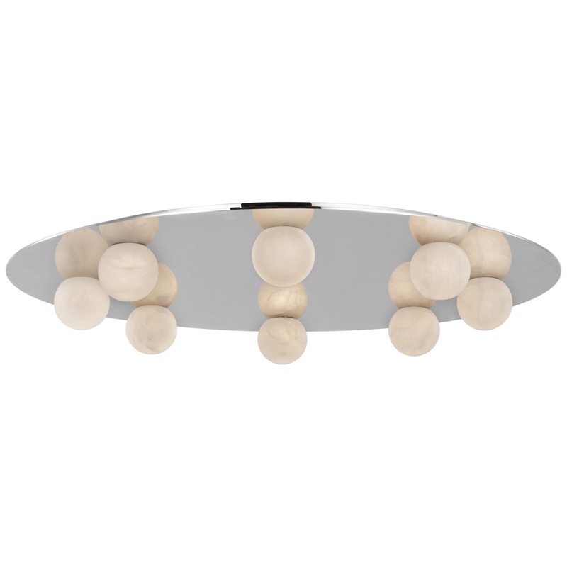 LED Flush Mount from the Pertica Collection in Polished Nickel Finish by Visual Comfort Signature