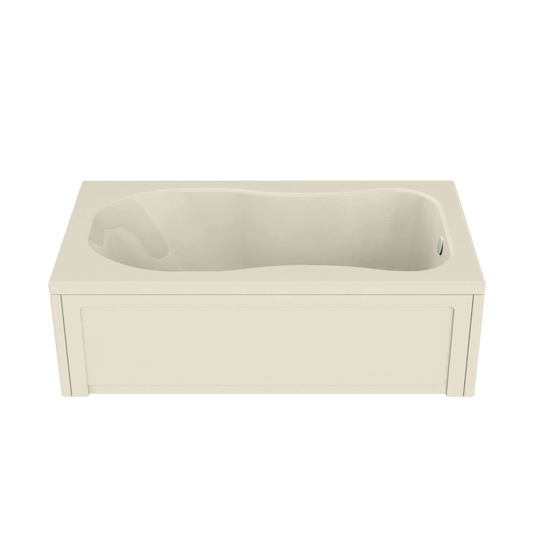 MAAX 101056-004-004-000 Topaz 6636 Acrylic Alcove End Drain Hydromax Bathtub in Bone