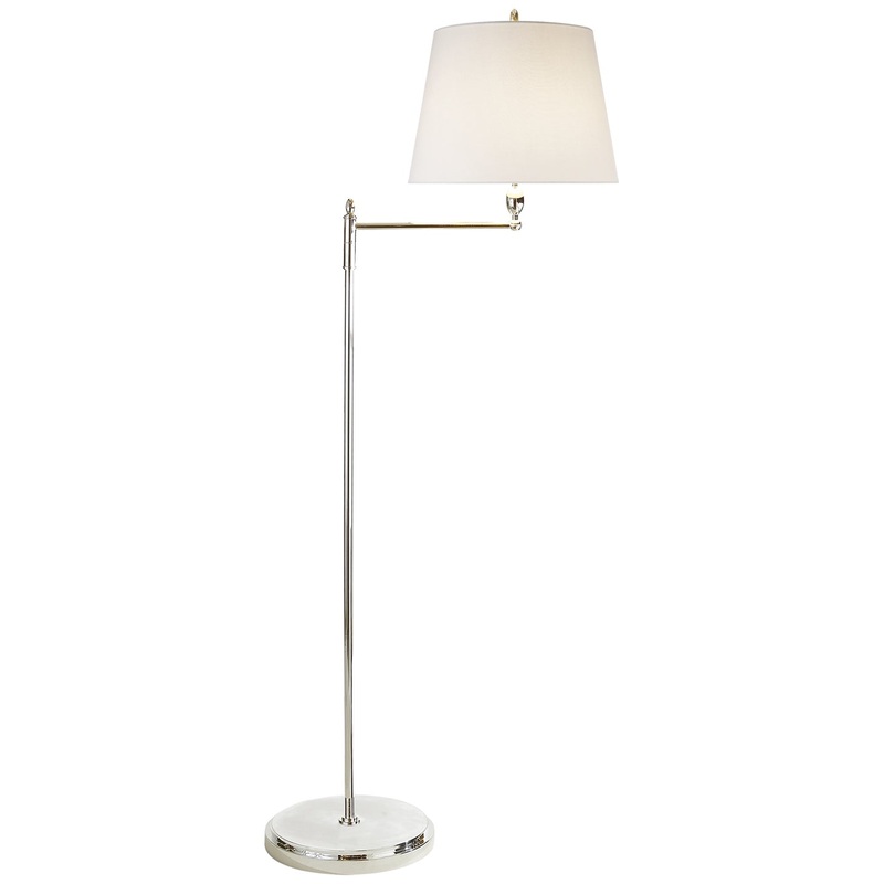 One Light Floor Lamp from the Paulo Collection in Polished Nickel Finish by Visual Comfort Signature