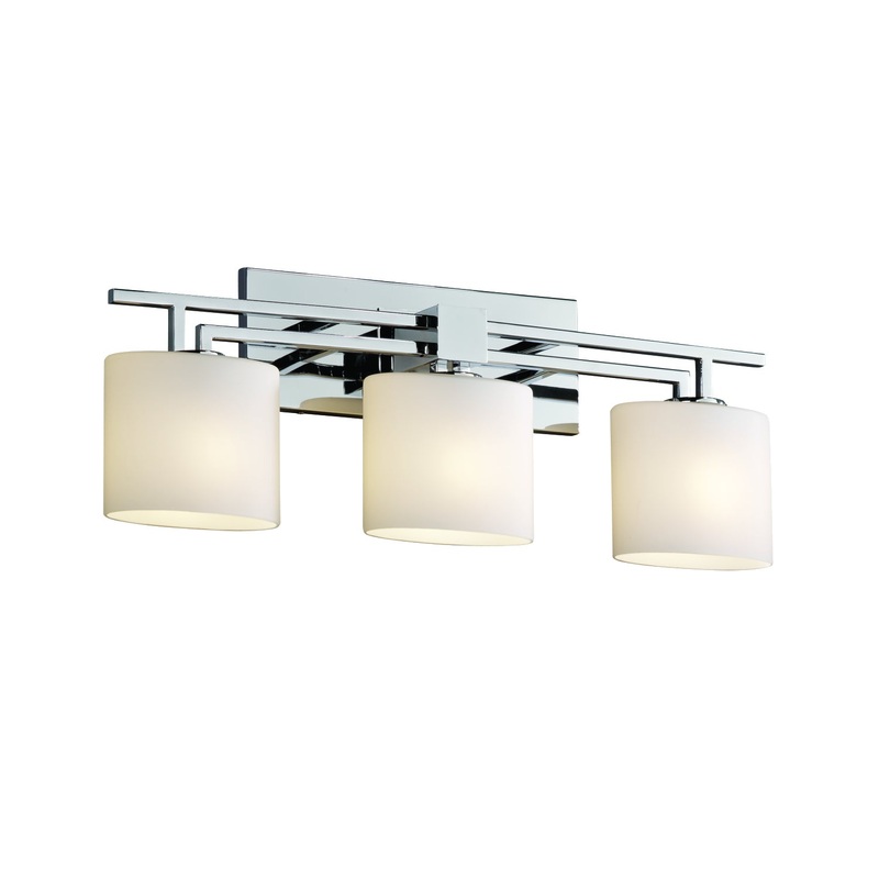 Three Light Bath Bar from the Fusion Collection in Polished Chrome Finish by Justice Designs