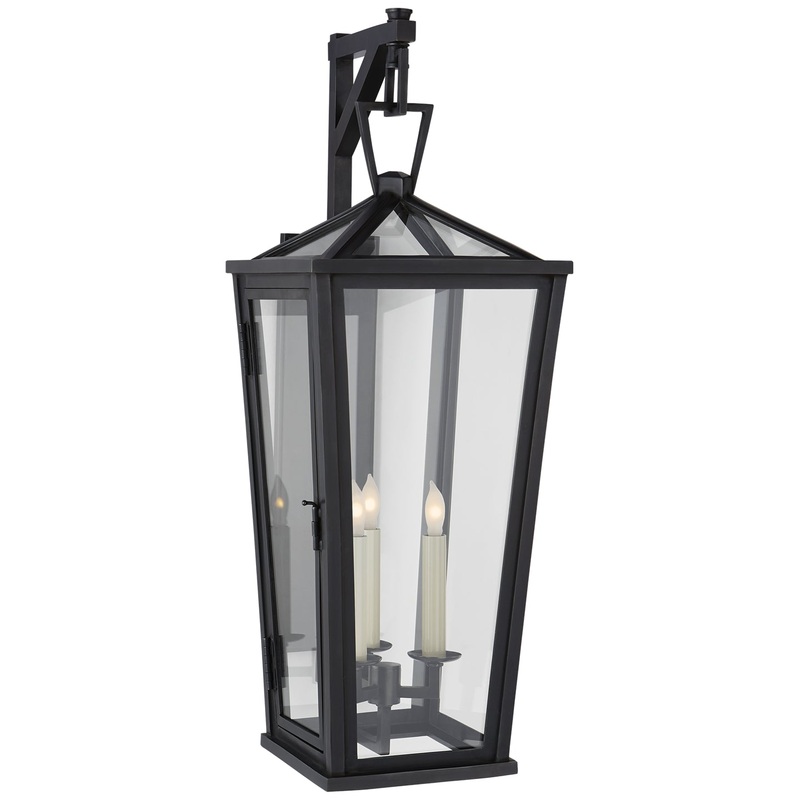 Three Light Wall Lantern from the Darlana Outdoor Collection in Bronze Finish by Visual Comfort Signature