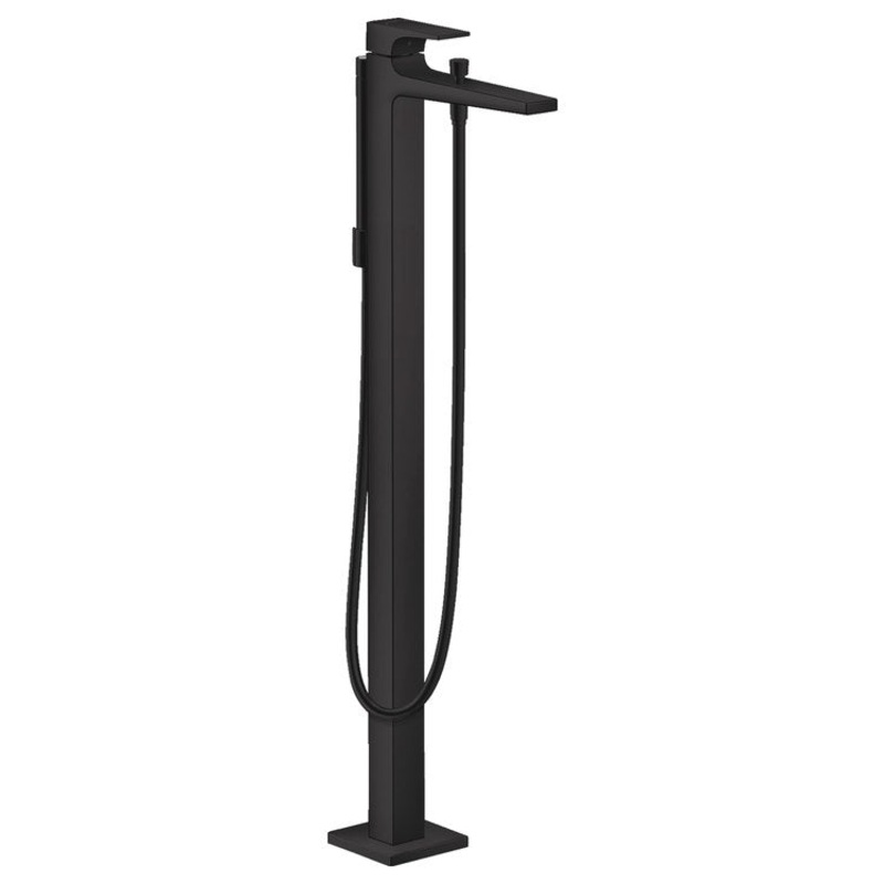 Tub Filler Trim Metropol Freestanding with Wand 1 Lever Matte Black 5.28 Gallons per Minute