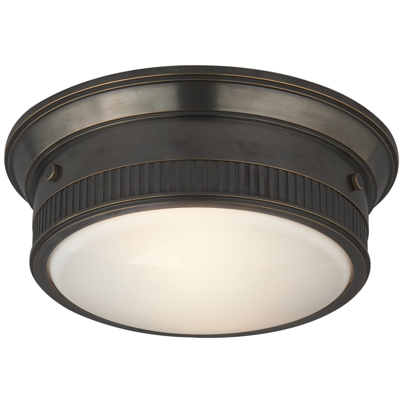 Two Light Flush Mount from the Calliope Bath Collection in Bronze Finish by Visual Comfort Signature