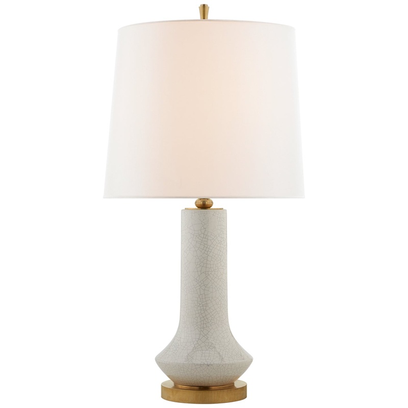 Two Light Table Lamp from the Luisa Collection in White Crackle Finish by Visual Comfort Signature