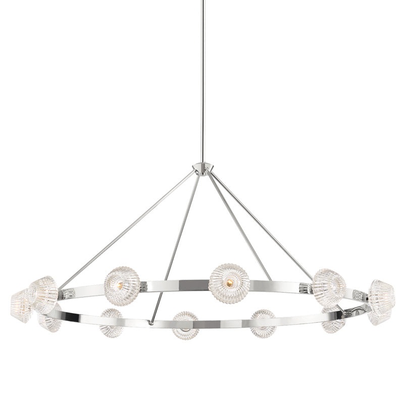 12 Light Chandelier from the Barclay Collection in Polished Nickel Finish by Hudson Valley