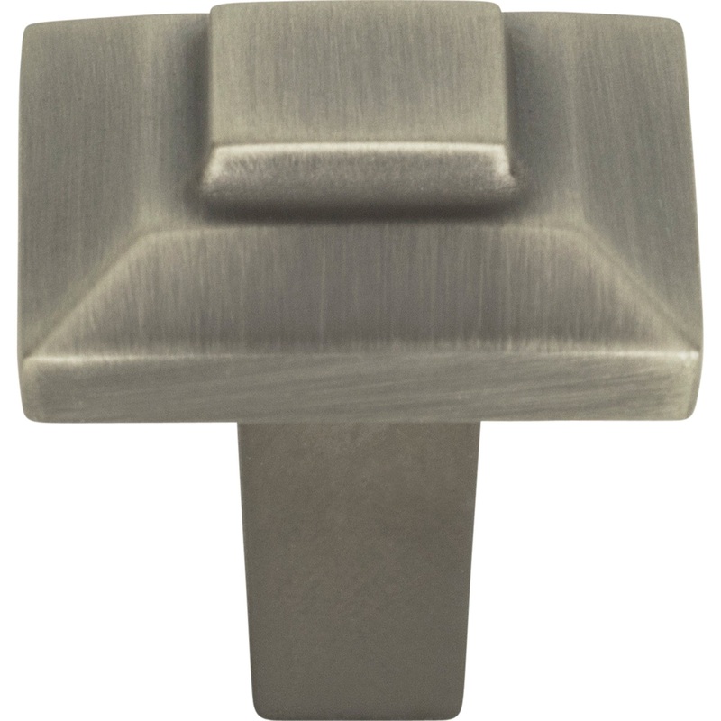 Atlas Homewares Trocadero Small Square Knob 1 Inch Pewter