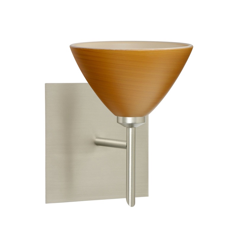 Besa 1SW-1743OK-SN-SQ Domi One Light Wall Sconce Satin Nickel