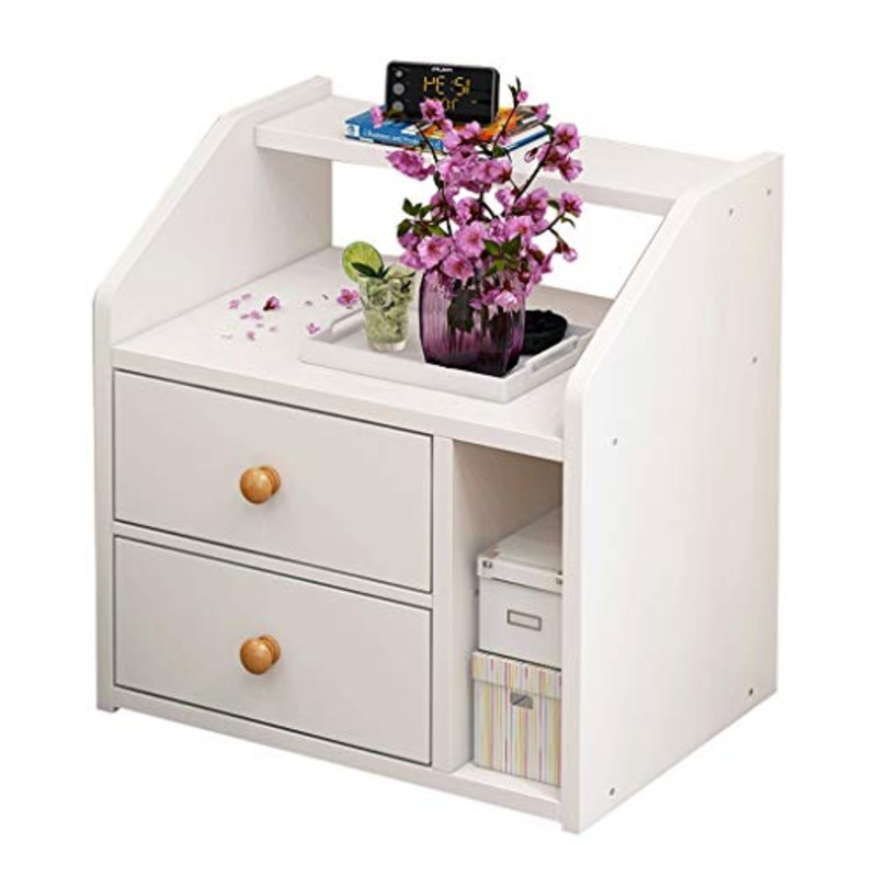 Comodino Household Addensare Soggiorno da Terra Bagno Doppio pompaggio Corridoio Camera dell’Assemblea Multifunzione Studio Locker FANJIANI (Color : White)