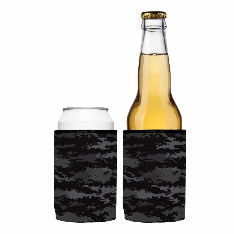 Digital Pixel Black Camo Stubby Cooler 2-Pack – Standard
