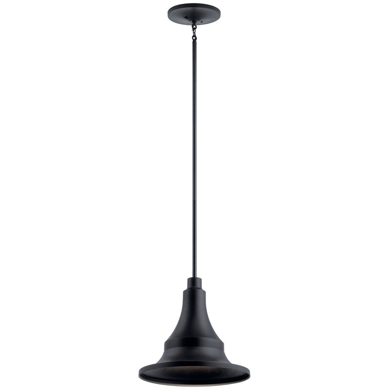 Kichler 59058BKT One Light Outdoor Pendant, Textured Black