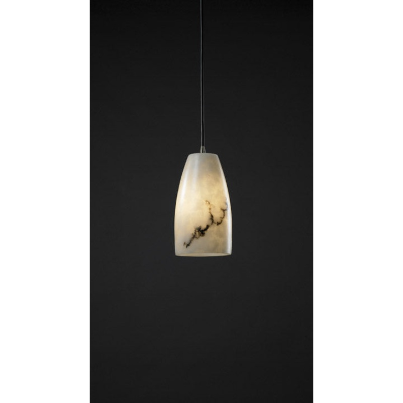 One Light Pendant from the LumenAria Collection in Antique Brass Finish by Justice Designs