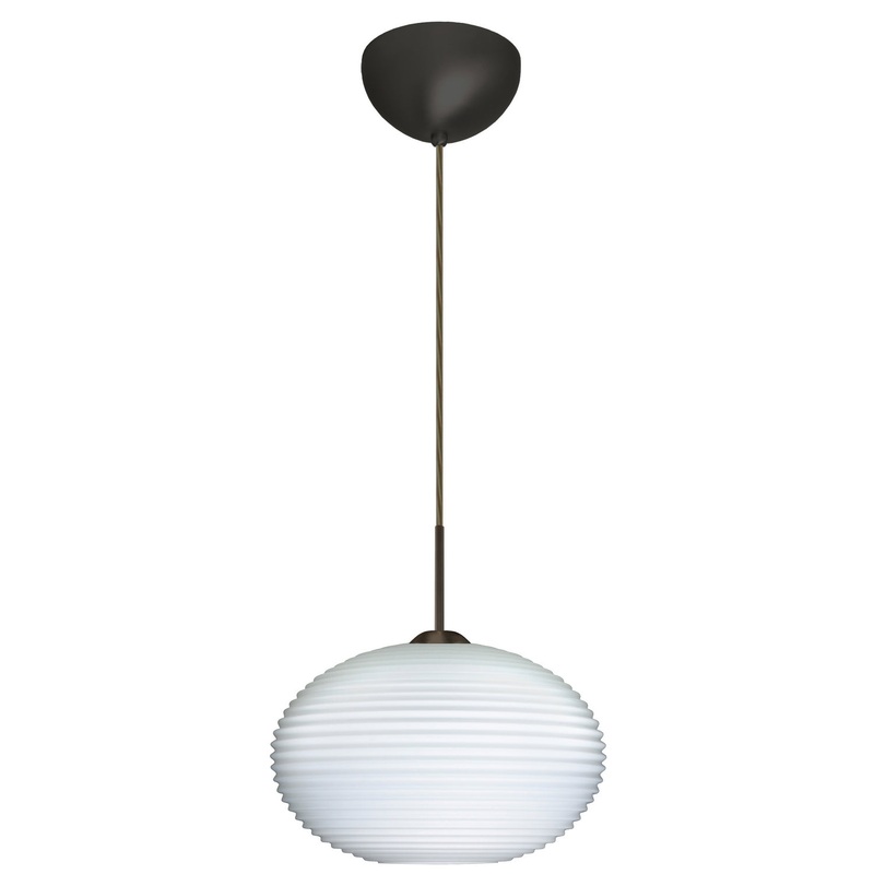 One Light Pendant from the Pape Collection in Bronze Finish by Besa