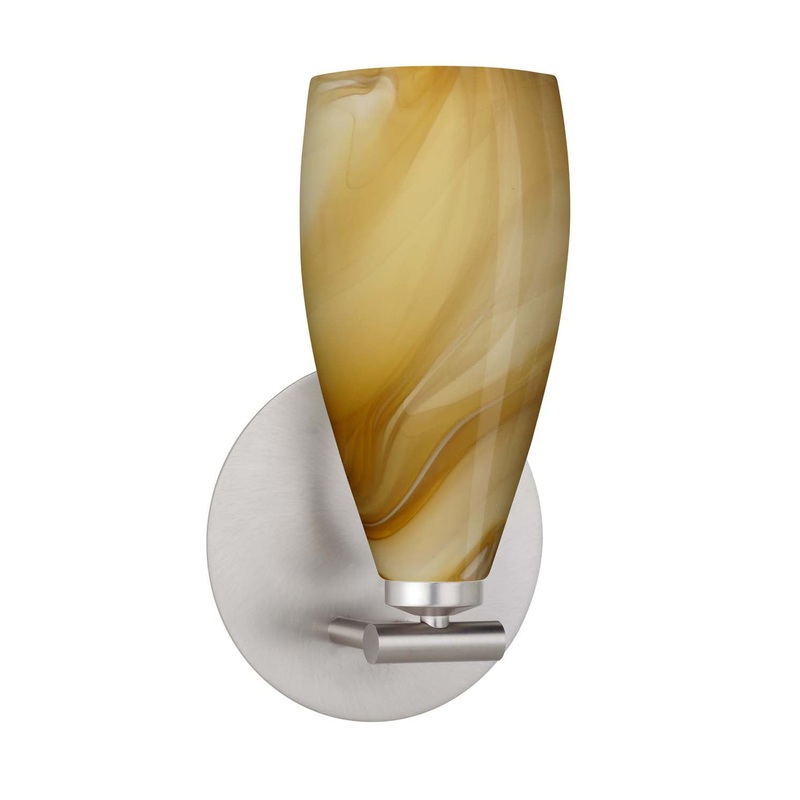 One Light Wall Sconce from the Karli Collection in Satin Nickel Finish by Besa