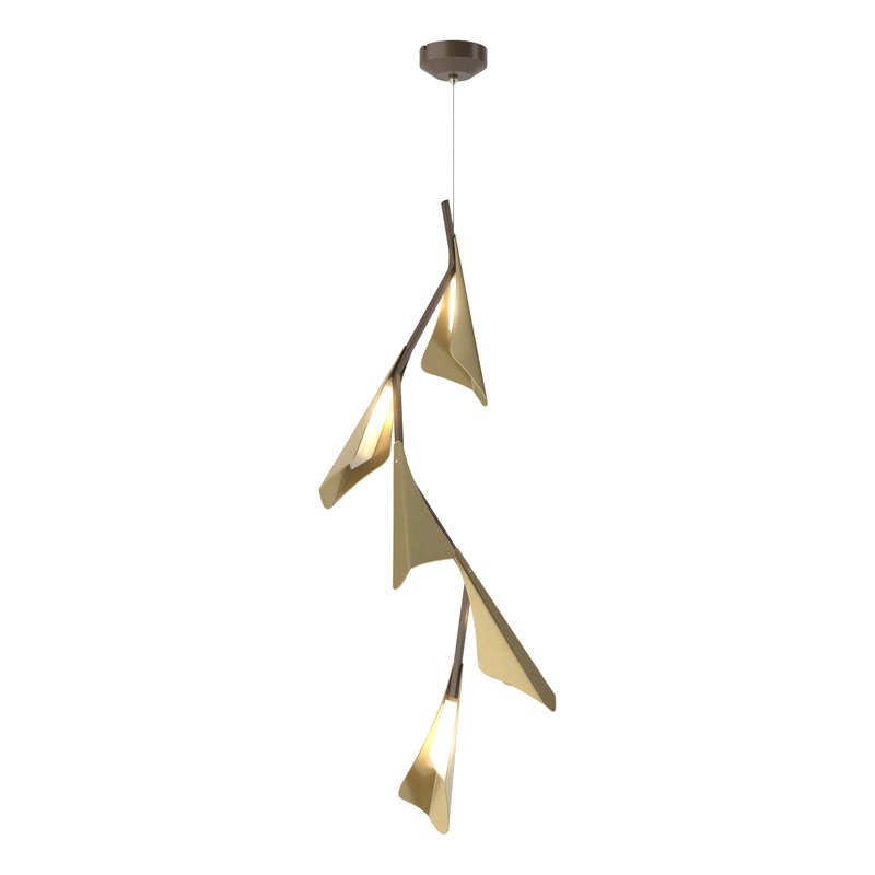 Plume 5-Light LED Pendant Bronze Modern Brass