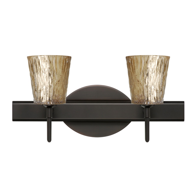 Besa 2SW-5125GF-BR Nico Two Light Wall Sconce Bronze