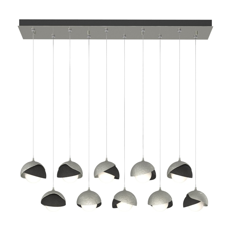 Brooklyn 10-Light Double Shade Pendant Sterling Black