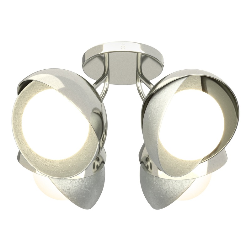 Brooklyn 4-Light Double Shade Semi-Flush Sterling Vintage Platinum