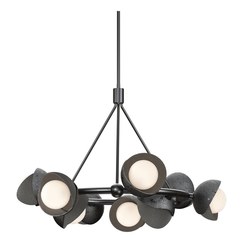 Brooklyn 9-Light Double Shade Ring Pendant Ink Natural Iron