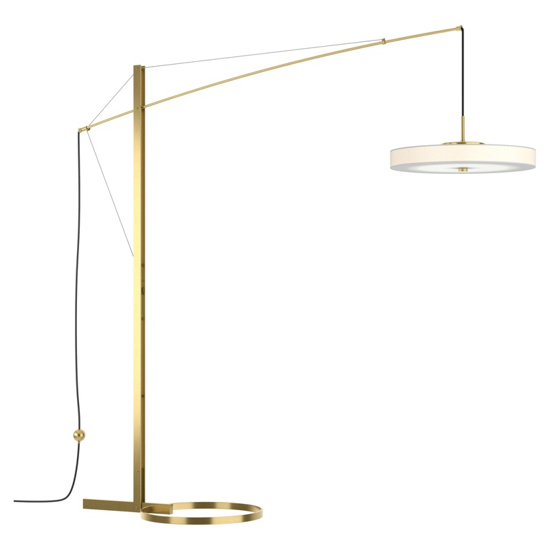 Disq Arc LED Floor Lamp Modern Brass Spun Frost (SH)