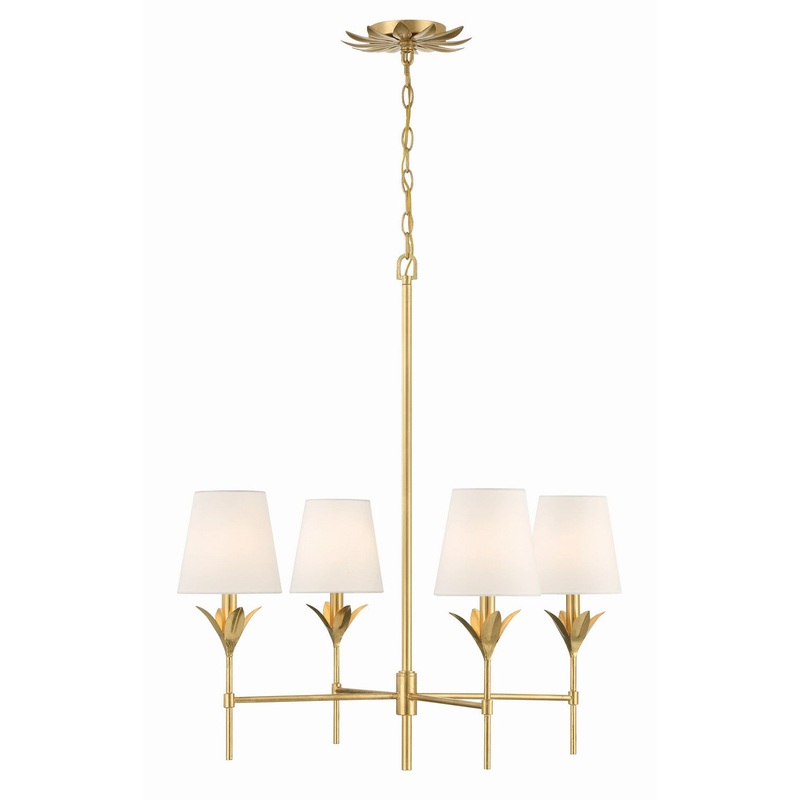 Four Light Chandelier from the Broche Collection in Antique Gold Finish by Crystorama