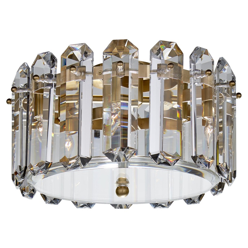 Four Light Flush Mount from the Bonnington Collection in Hand-Rubbed Antique Brass Finish by Visual Comfort Signature