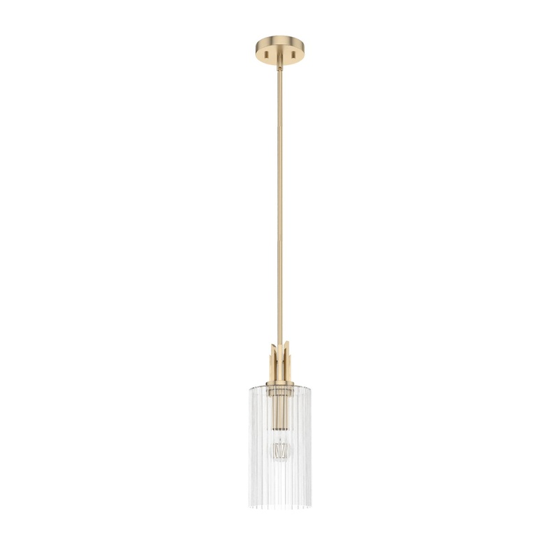 One Light Mini Pendant from the Gatz Collection in Alturas Gold Finish by Hunter