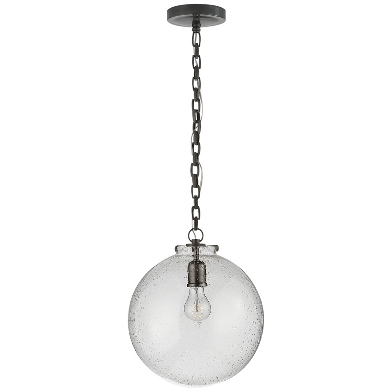 One Light Pendant from the Katie Globe Collection in Bronze Finish by Visual Comfort Signature