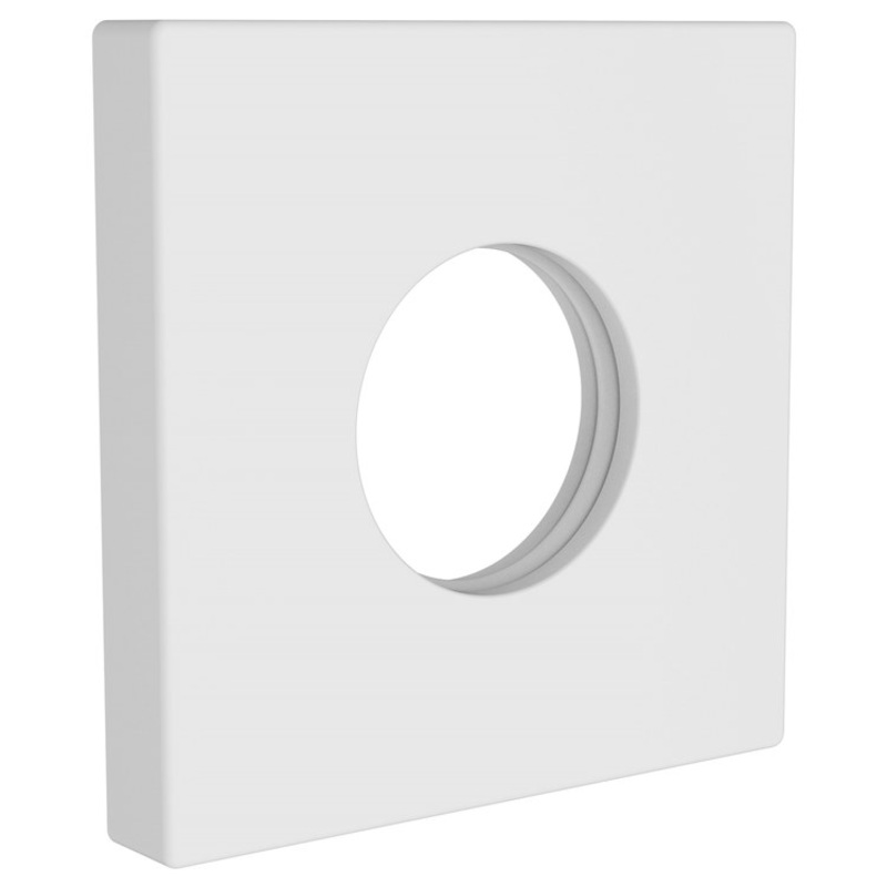 Shower Arm Flange Square Matte White 2-1/2 Inch Brass