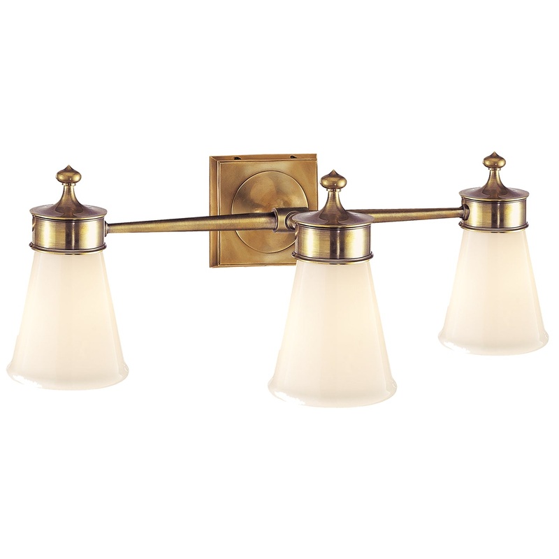 Three Light Wall Sconce from the Siena Collection in Hand-Rubbed Antique Brass Finish by Visual Comfort Signature