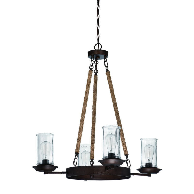 Craftmade 36124-ABZ Thornton Four Light Chandelier Aged Bronze Brushed (Discontinued)