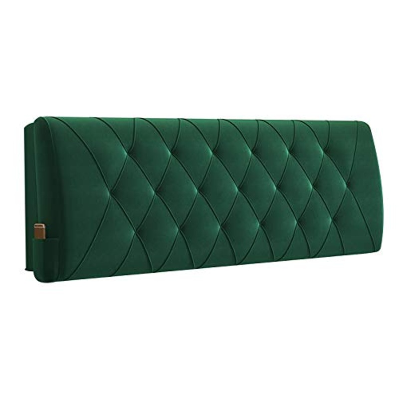 Cuscini Lettura Cuscino Supporto Lombare Schienale Testiera, Prevenzione Collisioni Supporto Lombare, Rimovibile Ripieno Spugna, 10 Colori Disponibili (Color : Dark green, Size : 180cm)