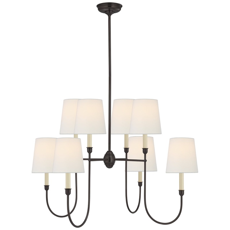 Eight Light Chandelier from the Vendome Collection in Bronze Finish by Visual Comfort Signature