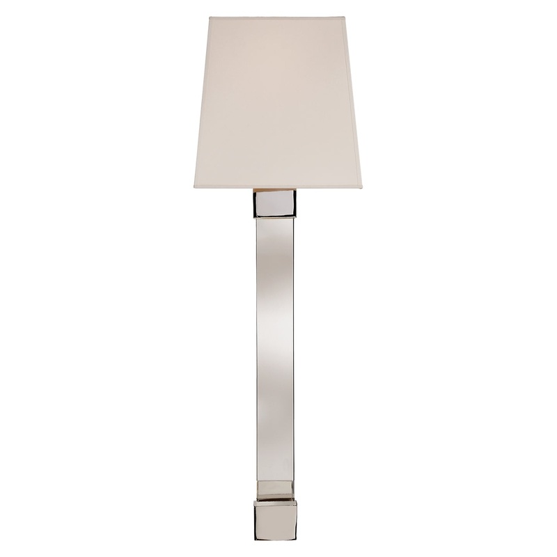 One Light Wall Sconce from the Edgar Collection in Crystal With Polished Nickel Finish by Visual Comfort Signature