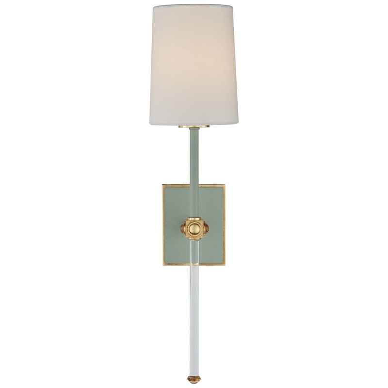 One Light Wall Sconce from the Lucia Collection in Celadon And Crystal Finish by Visual Comfort Signature