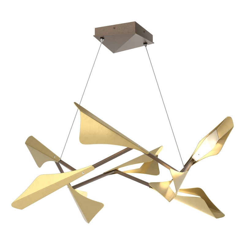 Plume 8-Light LED Pendant Bronze Modern Brass