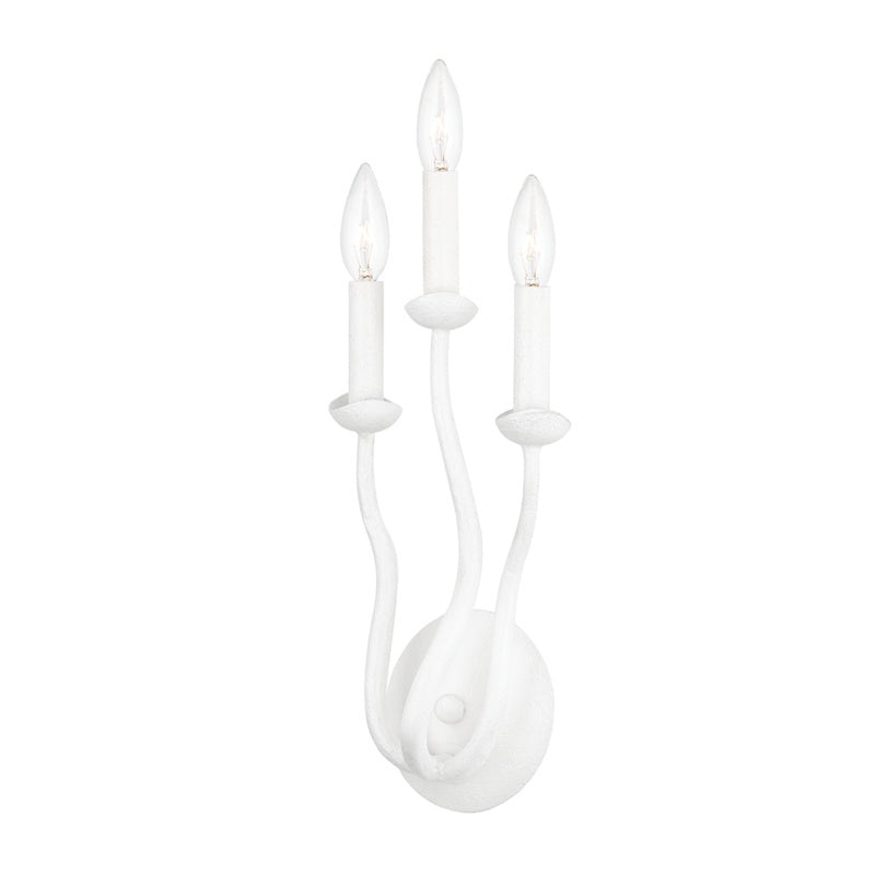 Three Light Wall Sconce from the Reign Collection in Gesso White Finish by Troy Lighting