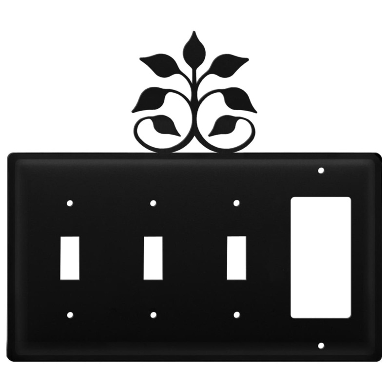 Village Wrought Iron ESSSG-109 Quad Leaf Fan Triple Switch & Single GFI