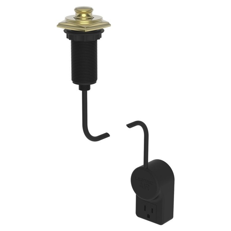 Air Activation Switch Zemora Disposer with Power Adapter Polished Brass Uncoated Living Brass