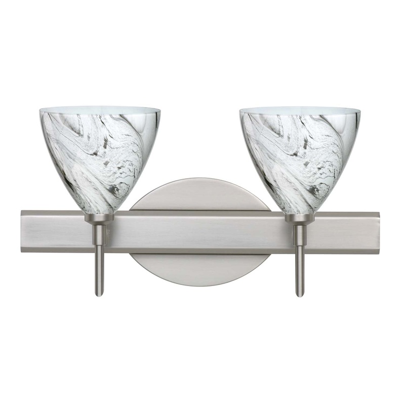 Besa 2SW-1779MG-SN Mia Two Light Wall Sconce Satin Nickel