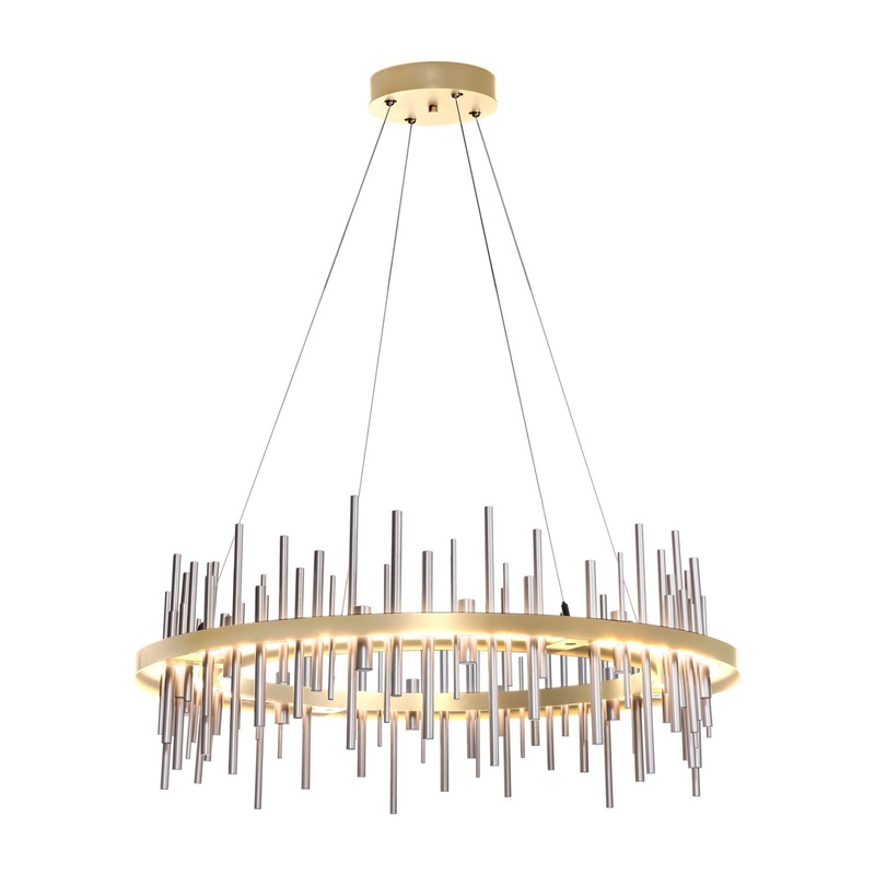 Cityscape Circular LED Pendant Sterling Vintage Platinum