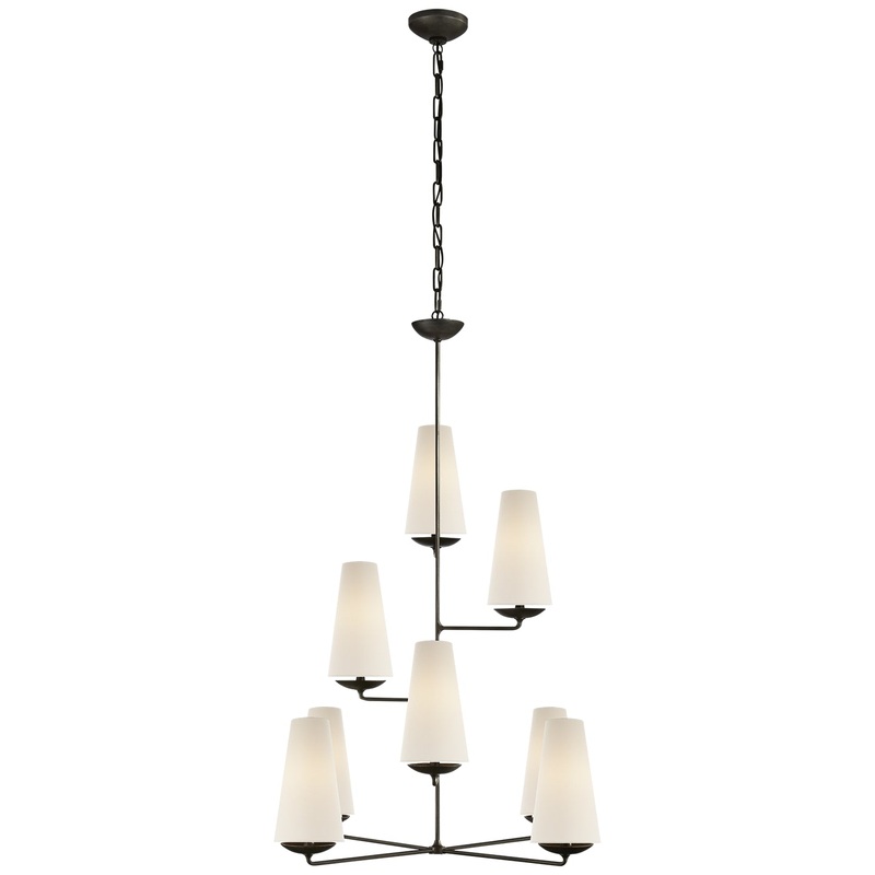 Eight Light Chandelier from the Fontaine Collection in Aged Iron Finish by Visual Comfort Signature