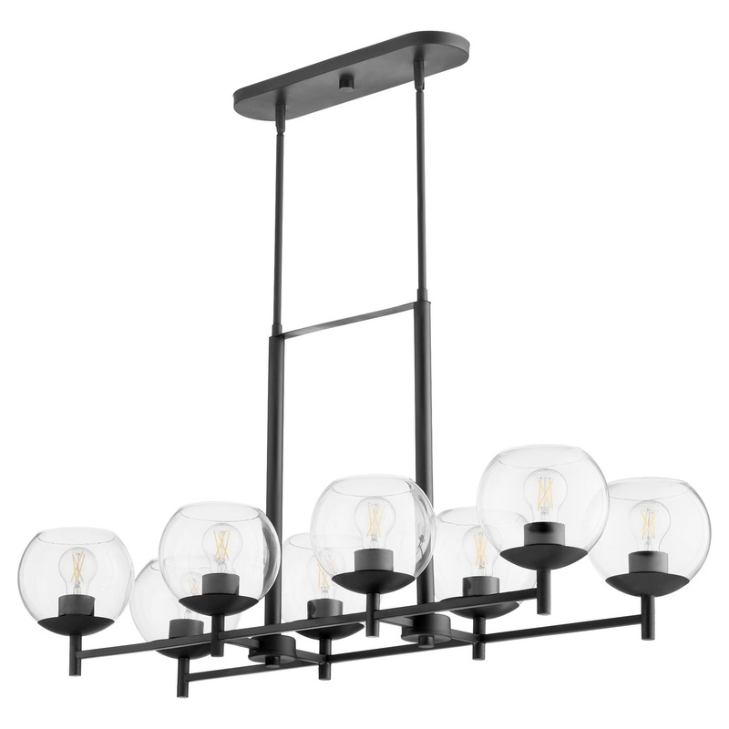 Eight Light Chandelier from the Lyon Collection in Matte Black Finish by Quorum
