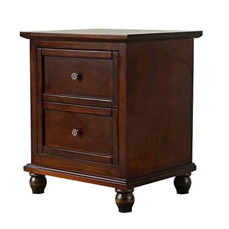 HYY-YY Comodino Classico Retro Rustic di intagliate a Mano Reticoli di Legno del Lato del Letto armadietti Decorativi Moderna cassetto del Comodino (Colore: Brown, Dimensione: 55x45x40cm)