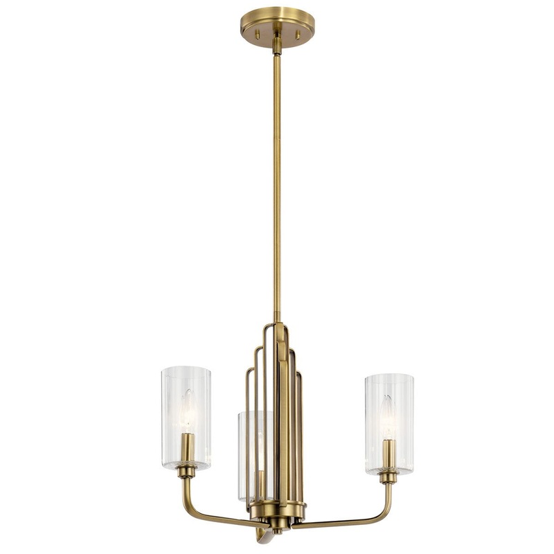 Kichler 52410BNB Three Light Chandelier, Brushed Natural Brass