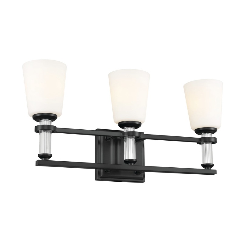 Kichler 55147BK Three Light Bath, Black