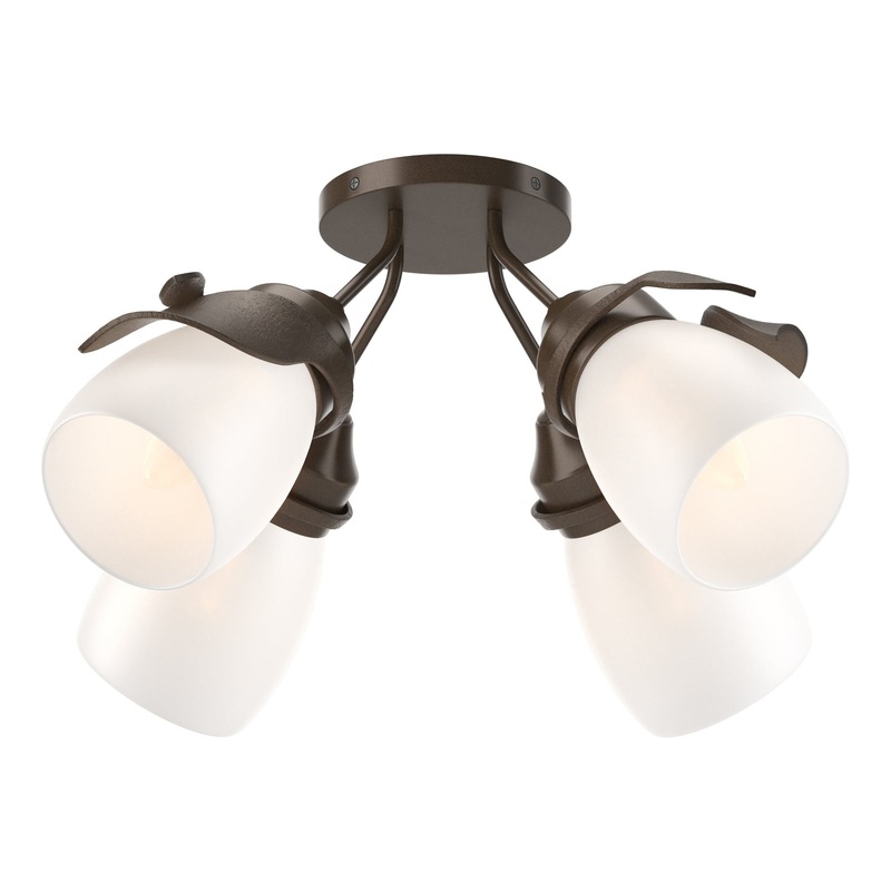Lapas 4-Light Semi-Flush Bronze Opal Glass (GG)
