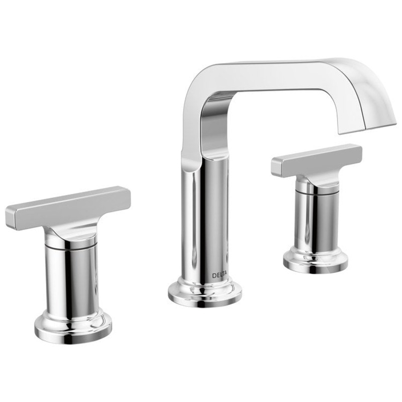 Lavatory Faucet Tetra Widespread 4-16 Inch Spread 2 Lever ADA WaterSense Lumicoat Chrome 1.2 Gallons per Minute 5-5/16 Inch