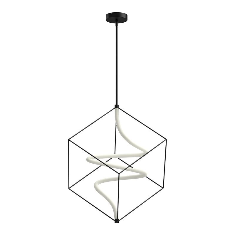 LED Pendant from the Script Collection in Black Finish by Kuzco Lighting