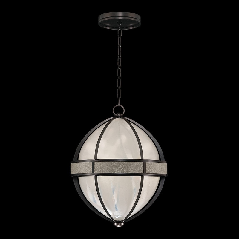 Mirage 18.75″W Round Pendant Midnight Steel/Nickel/Coco